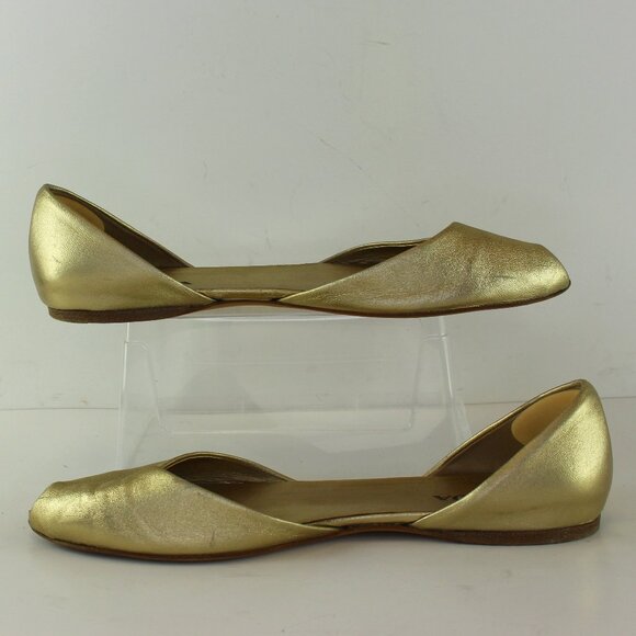 Prada Gold Peep Toe Flats Womens (EU 41/US 9.5) - Picture 2 of 8